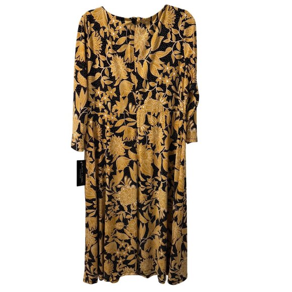 Black Label By Evan-Picone Black/Marigold Floral Dress Size 14 Dress. NWT - Picture 10 of 12